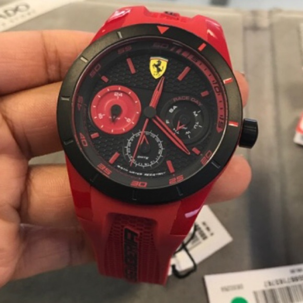 Red Ferrari men’s watch